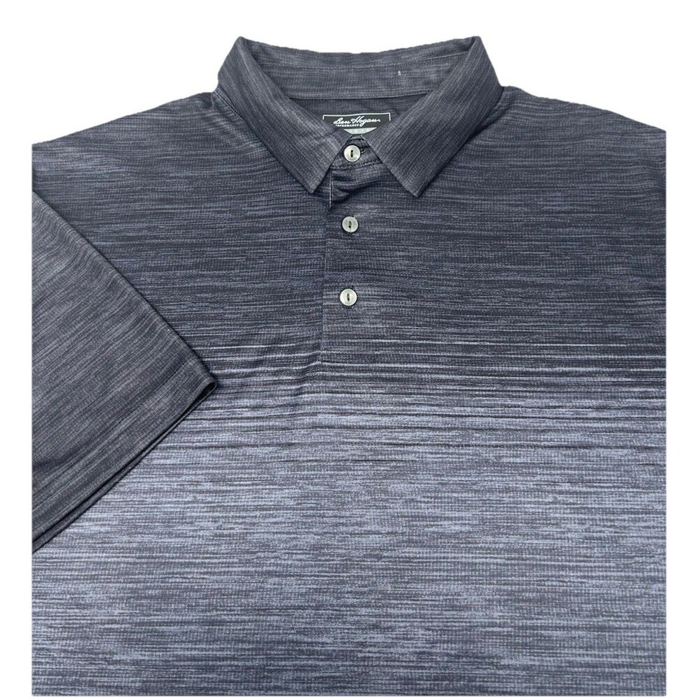 Ben Hogan Mens Large Two Tone‎ Gray Short Sleeve Polo Shirt